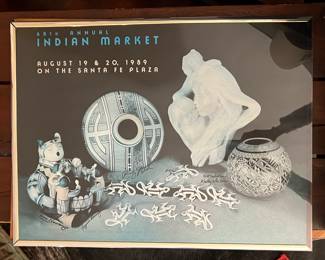 Vintage Indian Market poster signed by several artists