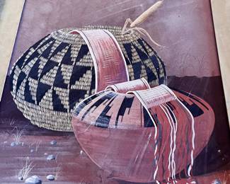 Original painting by listed Native American artist Michael Chiago