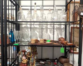 Vintage glass bottles and artifacts