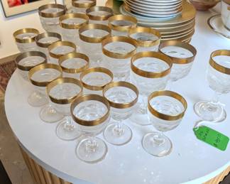 Beautiful gold glassware and dishes