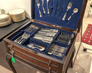 Antique silverware case 