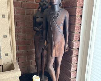 Hand-carved wooden African figures, purchased in Africa.