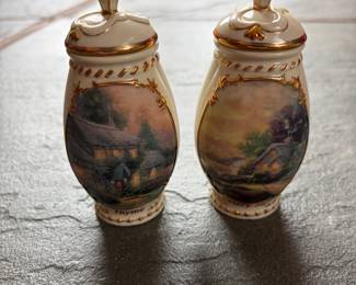 Collection of Thomas Kincade "Spice of Life" spice jars.