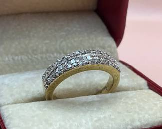 Diamond Gold 925 Band Ring