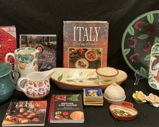 Floral Designed Kitchenware And International Cookbooks 