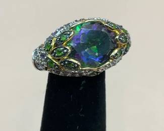 Mystic Topaz Amethyst Peridot Ring 