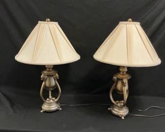 Two Silver And Gold Finish Lamps