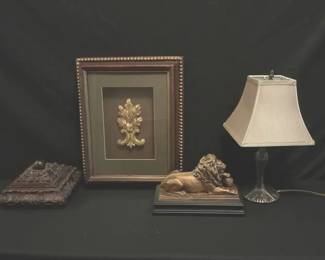 Brown And Gold Decor And Lamp