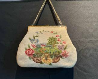 Vintage Needlepoint Purse 
