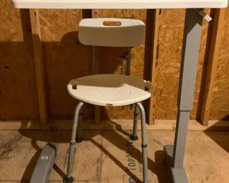 Rolling Height Adjustable Desk And Chair