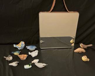Williams Sonoma Mirror And Assorted Bird Figurines