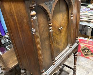 Vintage radio cabinet from 1920s