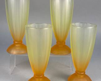 Libbey Frosted Yellow & Orange Parfait Glasses