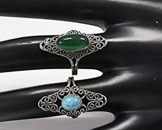 Vintage Beau Sterling Silver Stone Rings