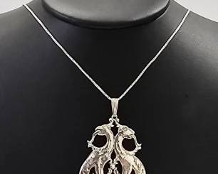 Sterling Silver Double Griffin Necklace