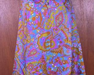 1960s/70s Psychedelic Paisley Print Shift Dress