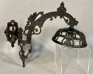 Antique Cast Iron Oil Lamp Sconce