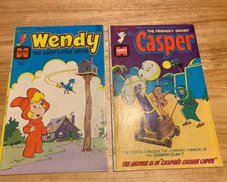 vintage Harvey Comics featuring the characters Casper the Friendly Ghost and Wendy the Good Little Witch.