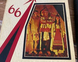 "The Indian 1966 Volume 43" yearbook from Arkansas State College. The book is a hardcover edition published in 1966 in Jonesboro, Arkansas.