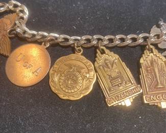 Vintage Charm Bracelet featuring Academic & Achievements awards