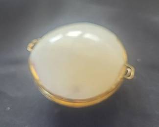 Polished Clam shell Trinket box with Brass trim and Clasp