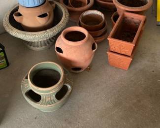 terracotta and glazed ceramic strawberry pots and planters.