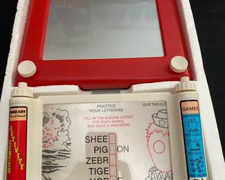 Vintage Ohio Art Etch A Sketch Drawing & Game center - set includes one Etch A Sketch unit and one fun cassette