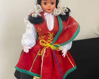 vintage Portuguese folk doll from Madeira, dressed in traditional national costume.
