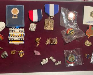 Collection of Pin Back Buttons and Pins