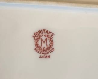 Vintage Noritake covered butter or cheese dish in the "Tree in the meadows "pattern