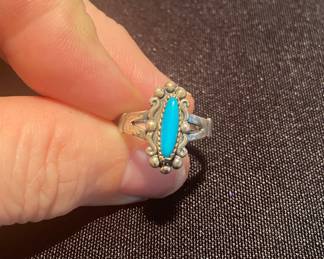 vintage sterling silver and turquoise ring