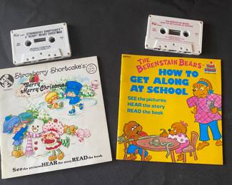 vintage book and cassette tape (or record) sets
