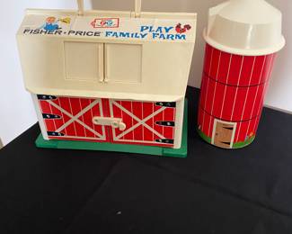 Vintage Fisher-Price Little People Play Family Farm - set includes Barn, Silo and various animal and farmer figures