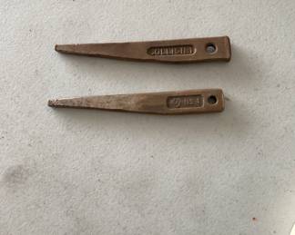 vintage Morse Taper Drift keys, also known as drift wedges or removal tools, used in machining