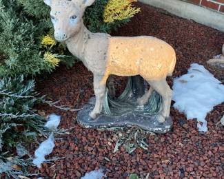 Concrete deer or fawn garden statue