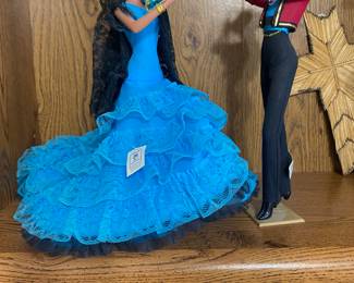 vintage Marin Chiclana Spanish flamenco dancer and matador dolls.