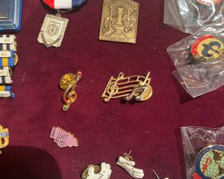 Collection of Pin Back Buttons and Pins