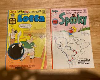 vintage Harvey Comics issues: Little Lotta No. 119 and Spooky the Tuff Little Ghost No. 151.