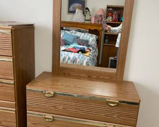 Three drawer Dresser with Mirror