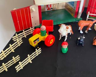 Vintage Fisher-Price Little People Play Family Farm - set includes Barn, Silo and various animal and farmer figures