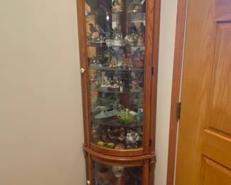 Wooden Corner curio cabinet