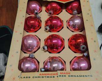 Vintage Shiny Brite glass Christmas tree ornaments