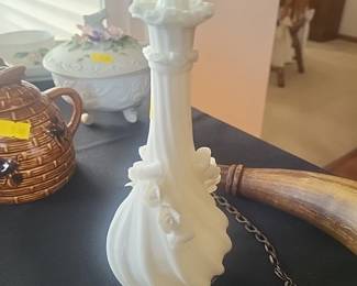 Vintage Ardalt Lenwile Japan Verithin Porcelain Floral Vanity Perfume bottle/decanter