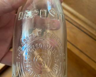 vintage half-pint glass milk bottles from the Dairy Container Corporation.