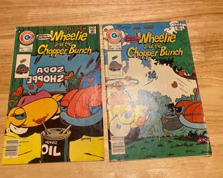 vintage Charlton Comics Hanna-Barbera's Wheelie and the Chopper Bunch comic books from the 1970s.