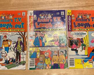 vintage Archie comic books from the "Archie's T.V. Laugh-Out" series, featuring Sabrina the Teen-Age Witch.