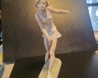 "Female Tennis Player" porcelain figurine by Lladró.