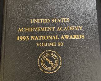 United States Achievement Academy 1993 National Awards Volume 80 hardcover book.
The book honors outstanding students who were nominated by high school coaches, counselors, and teachers across the nation.
