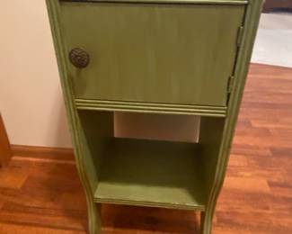 Antique Wooden Cigar Humidor Cabinet - copper lined smoking stand