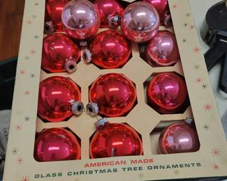Vintage Shiny Brite glass Christmas tree ornaments
